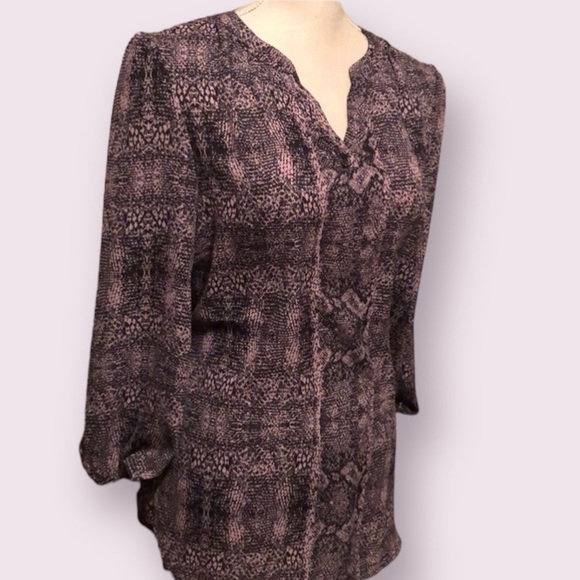 Briana & Em tunic, black and mauve, Sm - Picture 1 of 4